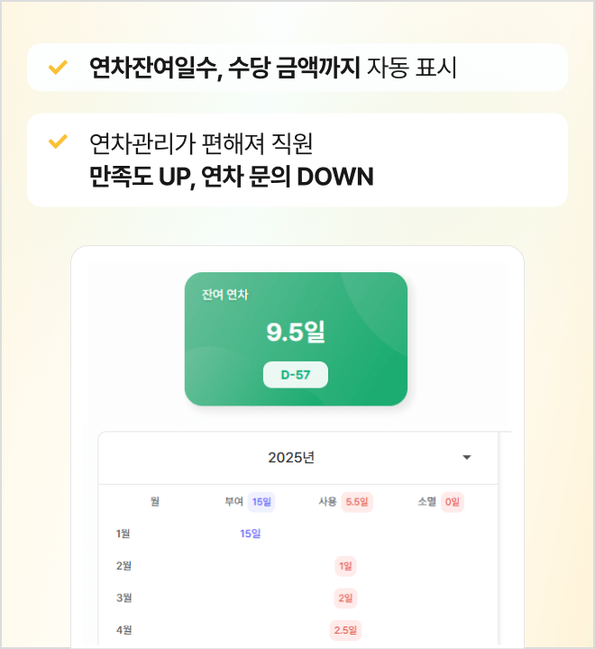 연차 자동 부여, 자동 계산